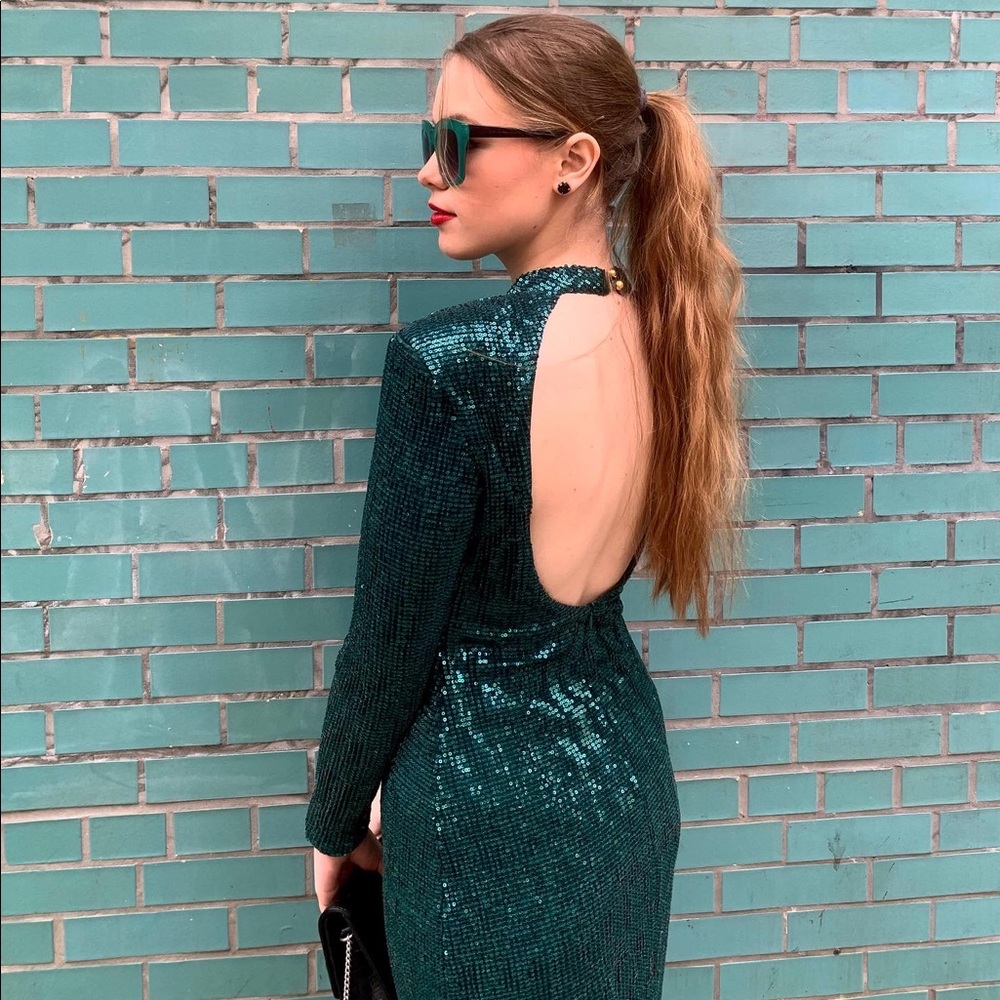 Green sequin dress